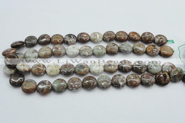 CJA06 15.5 inches 16mm coin green jasper beads wholesale