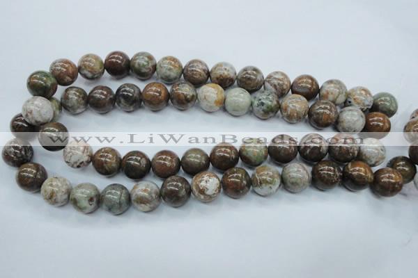 CJA38 15.5 inches 14mm round green jasper beads wholesale