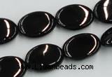 CJB18 16 inches 13*18mm oval natural jet gemstone beads wholesale