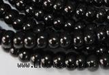 CJB48 15.5 inches 4*6mm rondelle natural jet gemstone beads