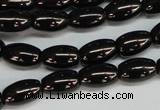 CJB53 15.5 inches 10*16mm rice natural jet gemstone beads