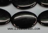 CJB73 15.5 inches 20*30mm oval natural jet gemstone beads