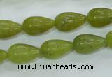 CKA107 15.5 inches 10*17mm teardrop Korean jade gemstone beads