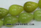 CKA108 15.5 inches 15*20mm teardrop Korean jade gemstone beads