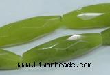 CKA111 15.5 inches 11*40mm faceted rice Korean jade gemstone beads