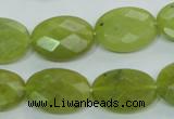 CKA118 15.5 inches 15*20mm faceted oval Korean jade beads