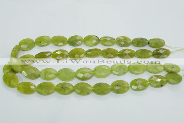 CKA118 15.5 inches 15*20mm faceted oval Korean jade beads