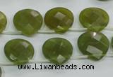 CKA120 Top-drilled 16*16mm faceted flat teardrop Korean jade beads