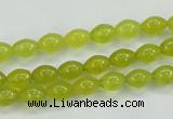 CKA16 15.5 inches 6*8mm rice Korean jade gemstone beads