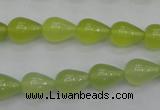 CKA211 15.5 inches 8*12mm teardrop Korean jade gemstone beads