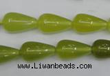 CKA212 15.5 inches 10*18mm teardrop Korean jade gemstone beads