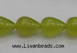 CKA213 15.5 inches 13*18mm teardrop Korean jade gemstone beads