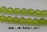 CKA218 15.5 inches 8mm faceted round Korean jade gemstone beads