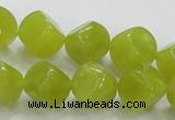 CKA22 15.5 inches 12*12mm cube Korean jade gemstone beads