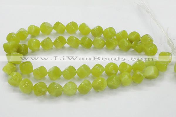 CKA22 15.5 inches 12*12mm cube Korean jade gemstone beads