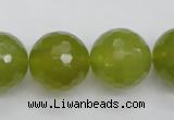 CKA222 15.5 inches 18mm faceted round Korean jade gemstone beads