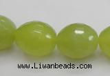 CKA224 15.5 inches 15*20mm faceted egg-shaped Korean jade gemstone beads