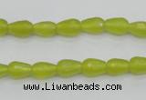 CKA228 15.5 inches 6*8mm faceted teardrop Korean jade gemstone beads