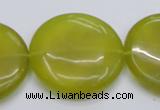 CKA240 15.5 inches 30mm flat round Korean jade gemstone beads