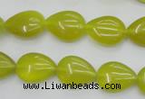 CKA256 15.5 inches 12*16mm flat teardrop Korean jade gemstone beads