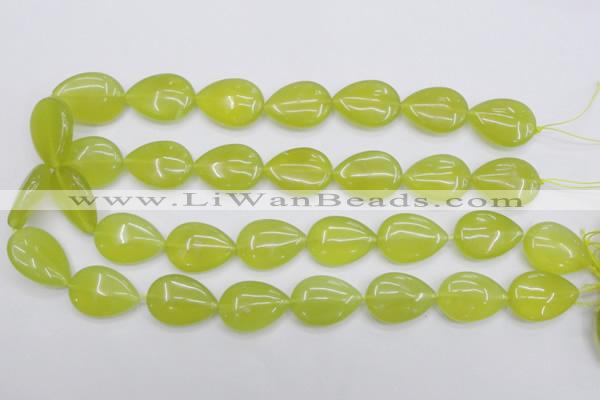 CKA258 15.5 inches 18*25mm flat teardrop Korean jade gemstone beads