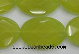 CKA273 15.5 inches 22*30mm faceted oval Korean jade gemstone beads