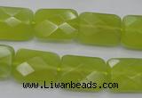 CKA281 15.5 inches 13*18mm faceted rectangle Korean jade gemstone beads