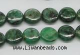 CKC108 16 inches 12mm flat round natural green kyanite beads wholesale