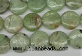 CKC254 15.5 inches 12mm flat round natural green kyanite beads