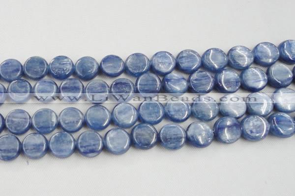 CKC514 15.5 inches 14mm flat round natural Brazilian kyanite beads