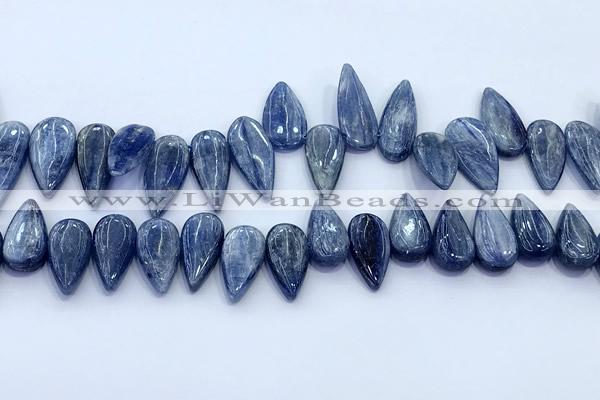 CKC819 15 inches 10*20mm - 12*25mm flat teardrop blue kyanite beads