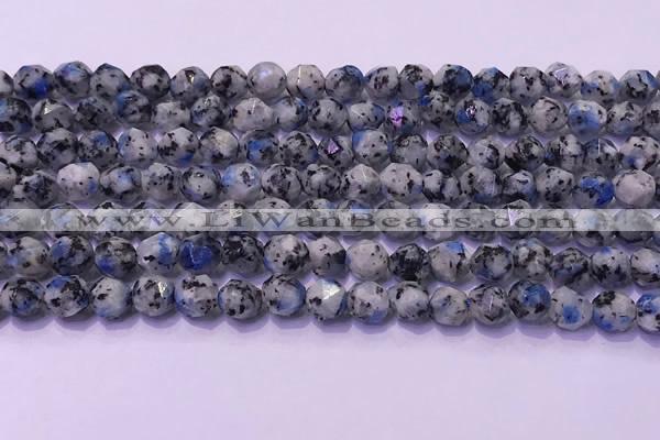 CKJ706 15.5 inches 6mm faceted nuggets imitation k2 jasper beads