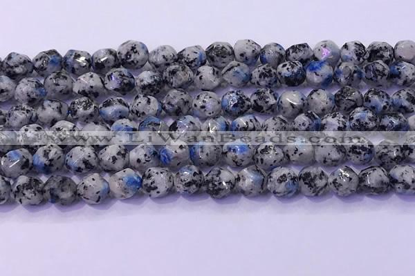 CKJ707 15.5 inches 8mm faceted nuggets imitation k2 jasper beads