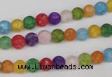 CKQ02 15.5 inches 6mm round matte dyed crackle quartz beads