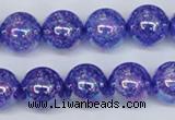 CKQ104 15.5 inches 12mm round AB-color dyed crackle quartz beads