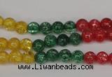 CKQ11 15.5 inches 6mm round dyed crackle quartz beads wholesale