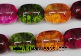 CKQ113 15.5 inches 14*18mm drum dyed crackle quartz beads