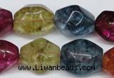 CKQ118 15.5 inches 15*20mm nuggets dyed crackle quartz beads