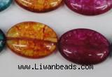 CKQ122 15.5 inches 20*30mm oval dyed crackle quartz beads