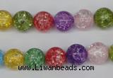 CKQ14 15.5 inches 10mm round dyed crackle quartz beads wholesale