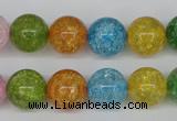 CKQ15 15.5 inches 12mm round dyed crackle quartz beads wholesale