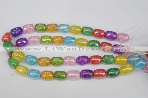 CKQ172 15.5 inches 13*18mm drum AB-color crackle quartz beads