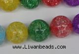 CKQ18 15.5 inches 18mm round dyed crackle quartz beads wholesale