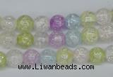 CKQ22 15.5 inches 8mm round dyed crackle quartz beads wholesale