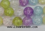 CKQ24 15.5 inches 12mm round dyed crackle quartz beads wholesale