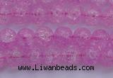 CKQ302 15.5 inches 8mm round dyed crackle quartz beads wholesale