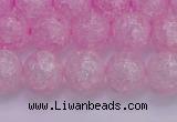 CKQ304 15.5 inches 12mm round dyed crackle quartz beads wholesale