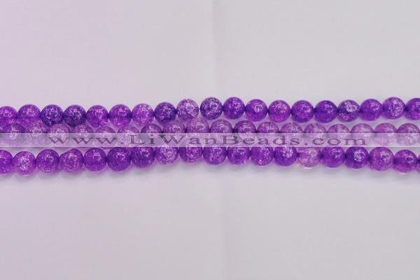 CKQ310 15.5 inches 10mm round dyed crackle quartz beads wholesale