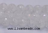 CKQ343 15.5 inches 6mm faceted round dyed crackle quartz beads