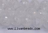 CKQ345 15.5 inches 10mm faceted round dyed crackle quartz beads